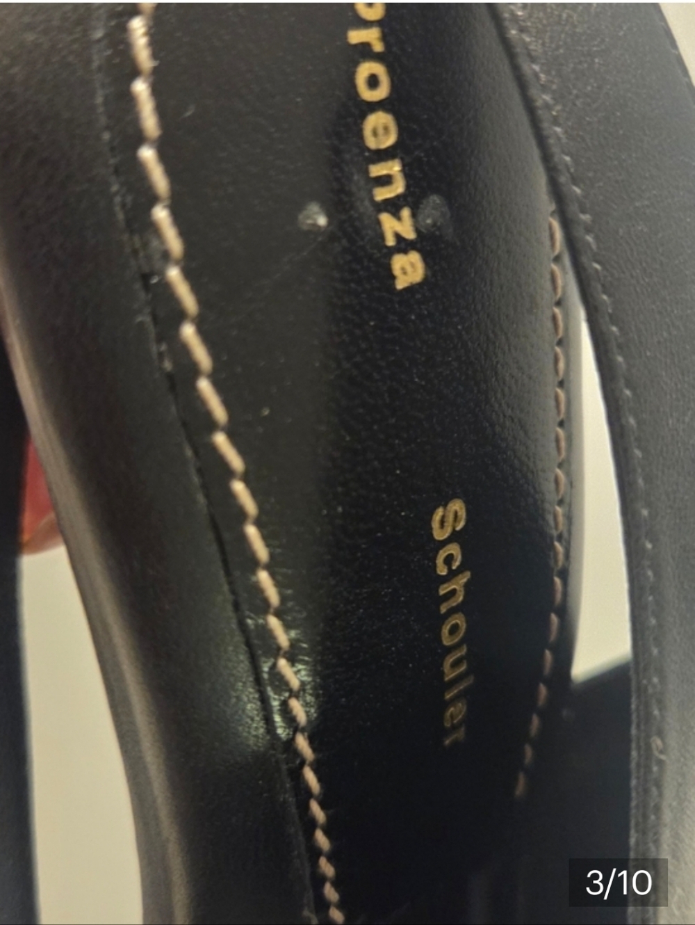 Proenza Schouler Black Leather Open-Toe Slingback Heels - Picture 3 of 9